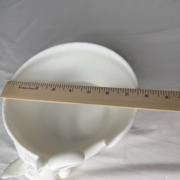 White Sleeping Cat Bowl Cozy Dish Trinket Holder Whimsical Home Decor Plastic - Picture 6 of 6